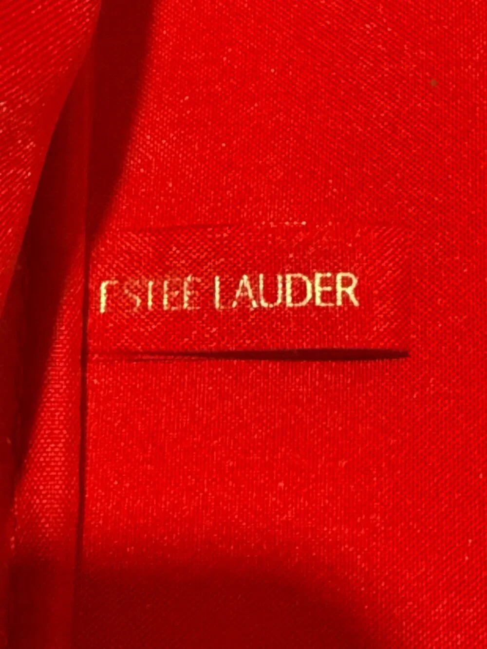 Makeup Bag Estee Lauder Red Faux Patent Leather Travel Bag Gold Hardware